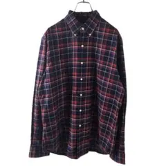 ラルフローレン タータンチェック柄ボタンダウンシャツコットン100ポニー刺繍L