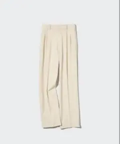 UNIQLO ユニクロ　タックワイドパンツ　ツータック　M ナチュラル