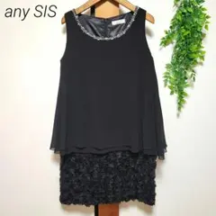 any SIS エニィスィス ワンピース ビジュー フラワー 黒 オンワード樫山のサムネイル