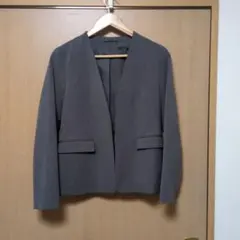 ウールジャケット ノーカラージャケット