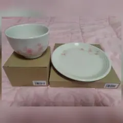 森修焼　桜柄 汁碗＆お皿 ☆2点セット☆ 新品＆未使用のサムネイル
