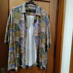 レイジブルー　RAGEBLUE シャツ　半袖　総柄　　レトロ　Мのサムネイル