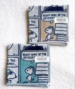 《新品・未使用・タグ付き》 スヌーピー♡ コミック柄　ガーゼハンカチ 2枚セット