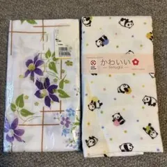 かわいい手ぬぐいセット（パンダ・花柄）