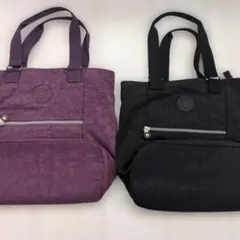 MERRIMENTメリーメント肩掛けトートバック　ブラック&パープル2色