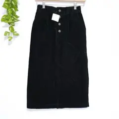 2054新品タグ付き【ハニーズ】ロングスカート コーデュロイ　ウエストゴム　M