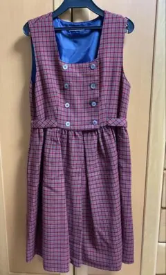 FAMILIAR チェック柄 ジャンバースカート 150