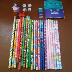 【新品未使用】鉛筆22本　2B　B　消しゴム　セット　まとめ