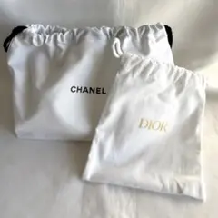 【新品】シャネル　ロゴ巾着袋　ポーチ&　Dior　ロゴ　ミニ巾着袋ポーチ