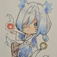 手描きアニメキャラクターイラスト A4サイズこより - メルカリ