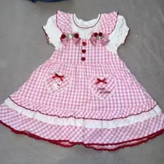 ※難あり　クーラクール　ギンガムチェックワンピース