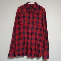 90s 00s OLD GAP 赤/紺色 チェック柄 長袖シャツ Mサイズ