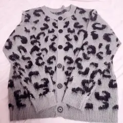 SHEIN ヒョウ柄 カーディガン グレー