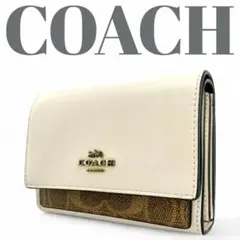 COACH コーチ 二つ折り 財布 コンパクト ウォレット シグネチャー レザー