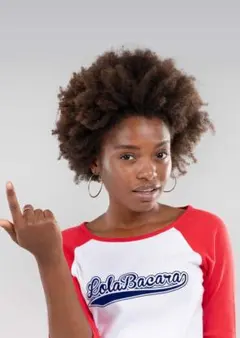 LOLABACARA ベースボールTシャツ 七分袖 レッド 海外限定(レッド）