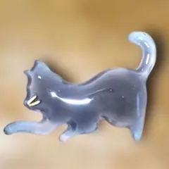 猫型ブローチ サビ猫 パステル