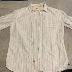 Levi's ホワイトブルーストライプシャツ M