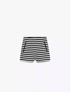ZARA ザラ ハイライズバミューダパンツ　ストライプ ショートパンツ