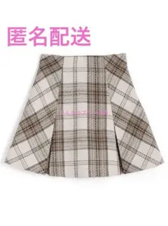 GRL グレイル　インパン裏地付きチェック柄プリーツスカート[tu963]