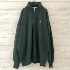 ユーエスポロアッスン ハーフジップ プルオーバー 【M】 トレーナー ロゴ刺繍