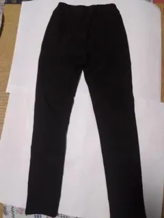 ウエストゴム裏起毛ストレッチ黒パンツ(薄手)