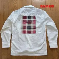 ブラックレーベル クレストブリッジ オープンカラー シャツ ジャケット ホワイト