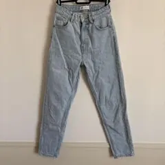 ZARA マムフィットハイウエストデニムパンツ ライトブルー 32