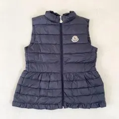 正規品　MONCLER ダウンベスト フリル ロゴワッペン 140 キッズ 紺