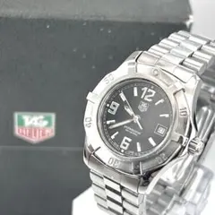 美品 タグホイヤー セルシリーズ グレー文字盤 革ベルト クオーツ 腕時計 WI1111 SS/レザー グリーン 緑ベルト 0018 TAG HEUER メンズ