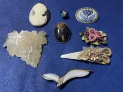 ビンテージブローチ、リング8点セット