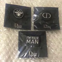 3種 非売品 DIOR HOME ディオール 黒 刺繍 ピンバッジ ピンバッチ