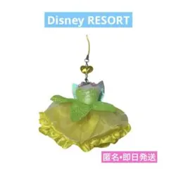 美品　ディズニーリゾート　ティンカーベル　ドレス　ストラップ　画面クリーナー即日