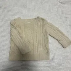 baby GAP アイボリー ケーブルニットセーター 12-18ヶ月　80サイズ