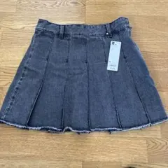 GU デニムローウエストプリーツミニスカートQ Mサイズ