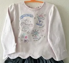 mezzo piano ピンク トレーナー 遊園地の刺繍90