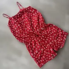 GAP KIDS 花柄 ロンパース XL 赤い花柄 ノースリーブ