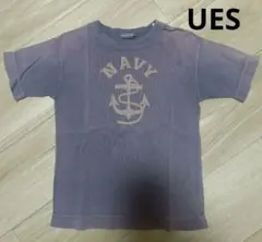 男の子　UES ロゴ半袖Tシャツ 紫色　パープル　子供服 イカリ　マリン