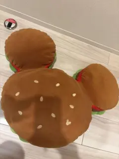 ミッキー ハンバーガー型クッション 大きめ