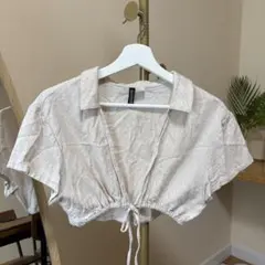 ◯H＆M‼️クロップドシャツ カーディガン M〜Lサイズ◯のサムネイル