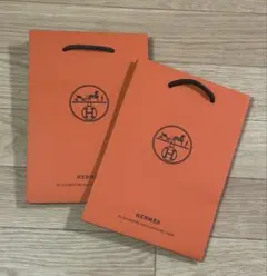 HERMÈS オレンジショップ袋 2枚+ リボンセット
