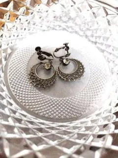 【最安値】レディース シルバーフープピアス レース模様