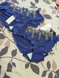 ⑤u-hacci ネイビー レース刺繍 ショーツ 2枚セットサイズМ　新品