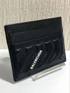 美品　バレンシアガ　レザー　カードケース　名刺入れ　パスケース　ブラック
