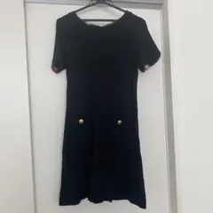 ブルーレーベル クレストブリッジ　半袖　ワンピース　ブラック　サイズ38 M相当