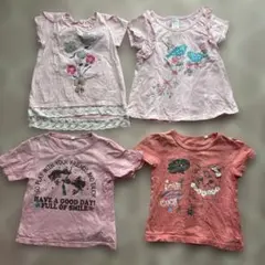 100cm 半袖Tシャツ4点セット 女の子向け