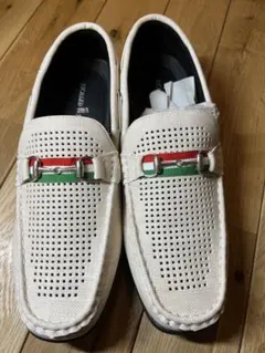 新品 リチャードスミス ドライビングシューズ白 LL27.5cmビットローファー