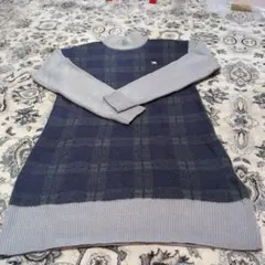 アーノルドパーマーゴルフ チェック柄長袖ニットワンピース Mサイズ