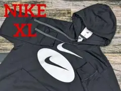 最後 XL ナイキ オーバル スウッシュ フリース スウェットパーカー 黒 2L