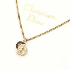 【極美品】Dior クリスチャンディオール　ロゴ　ラインストーン　ネックレス