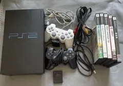 PlayStation 2 本体 コントローラー2つ ゲームソフト付き